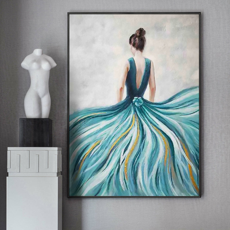 Brehn | Dressing Maid Wanddekoration Impressionismus Texturiertes Mädchenzimmer Gemälde, Verschiedene Größen