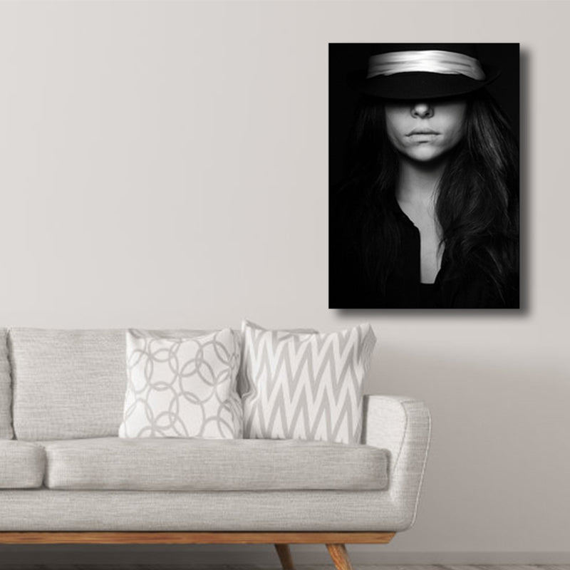 Brehn | Schwarze fotografische Frauen Wandkunst Mode Glam Texturierte Leinwanddruck für Mädchenzimmer