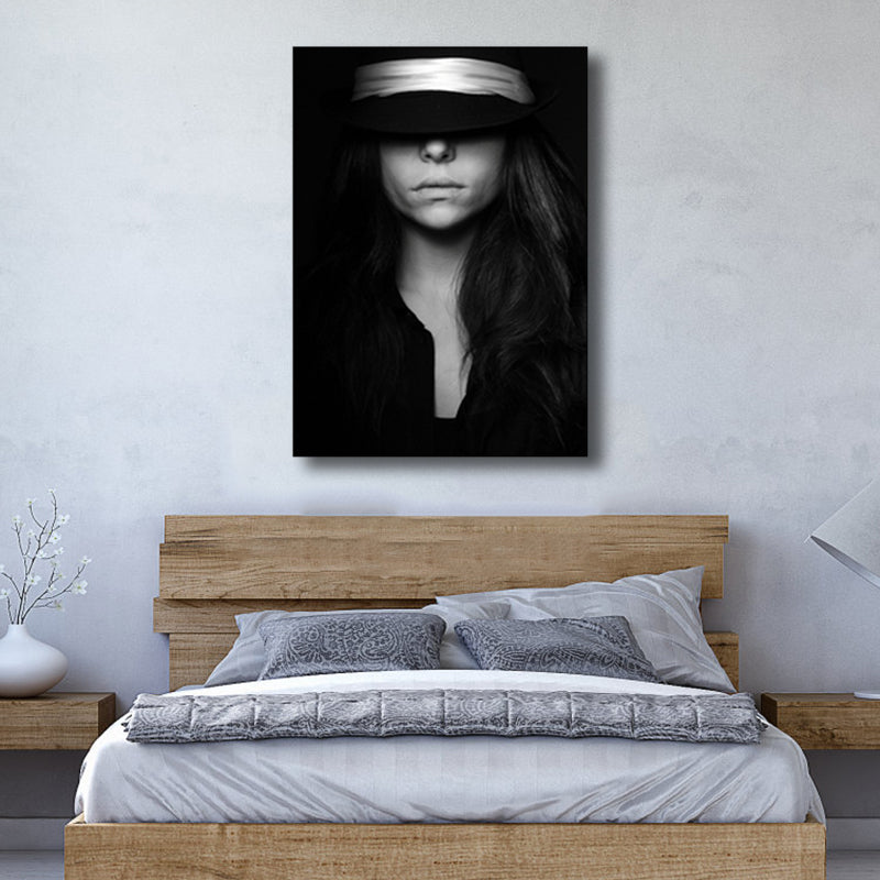 Brehn | Schwarze fotografische Frauen Wandkunst Mode Glam Texturierte Leinwanddruck für Mädchenzimmer