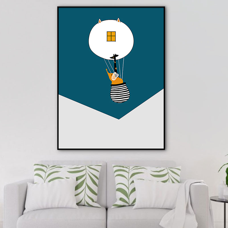 Brehn | Helle Farbe Heißluftballon Malerei Texturiertes Nordisches Wohnzimmer Leinwand Wandkunst