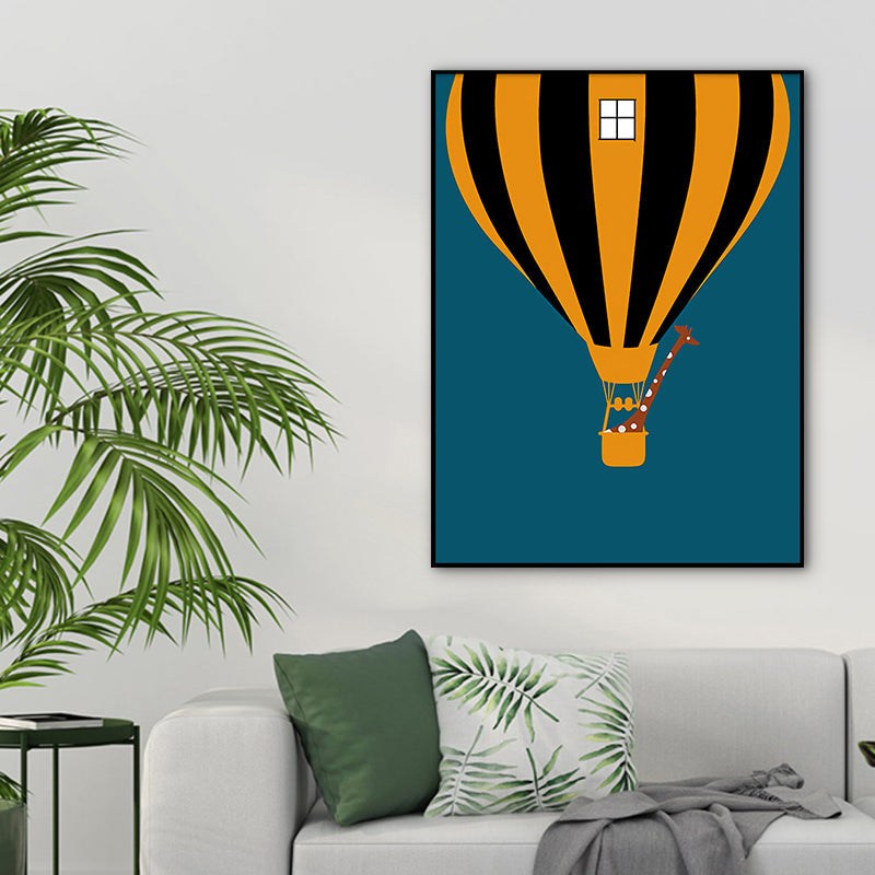 Brehn | Helle Farbe Heißluftballon Malerei Texturiertes Nordisches Wohnzimmer Leinwand Wandkunst