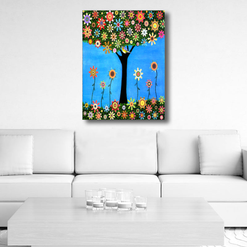 Brehn | Magisches Blumenbaum Gemälde Lichtfarbe Moderner Kunststil Wanddekoration für Esszimmer