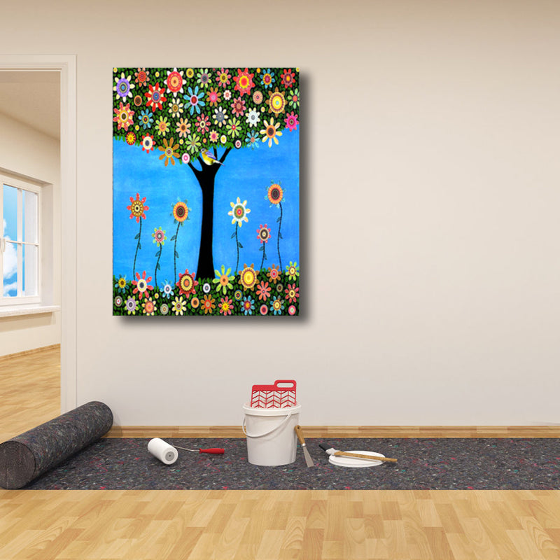 Brehn | Magisches Blumenbaum Gemälde Lichtfarbe Moderner Kunststil Wanddekoration für Esszimmer