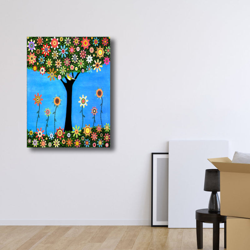 Brehn | Magisches Blumenbaum Gemälde Lichtfarbe Moderner Kunststil Wanddekoration für Esszimmer