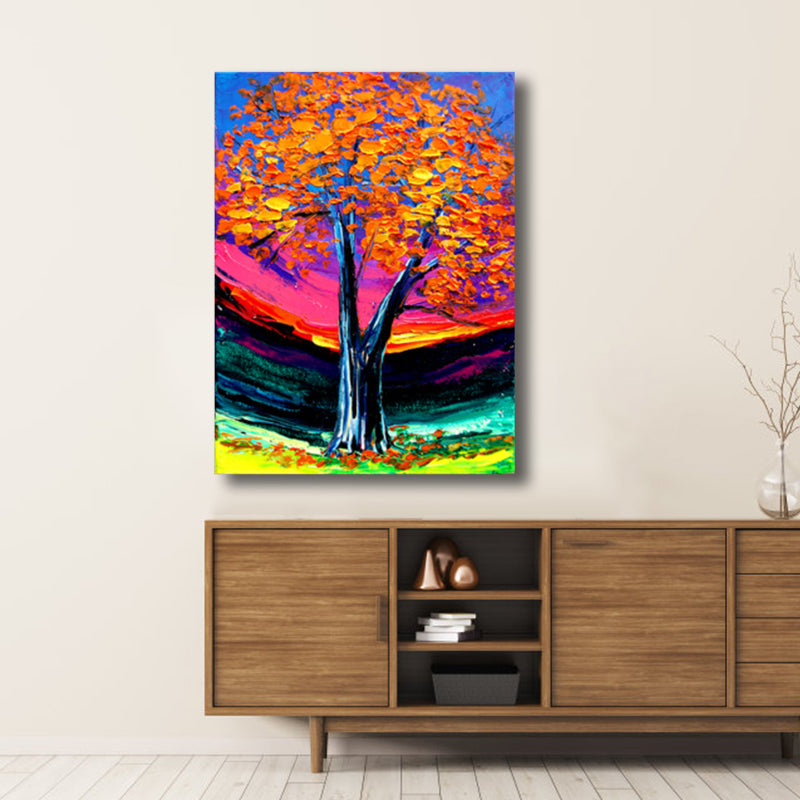 Brehn | Magisches Blumenbaum Gemälde Lichtfarbe Moderner Kunststil Wanddekoration für Esszimmer