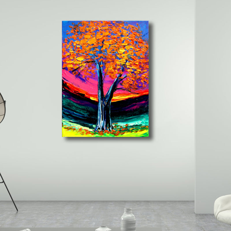 Brehn | Magisches Blumenbaum Gemälde Lichtfarbe Moderner Kunststil Wanddekoration für Esszimmer
