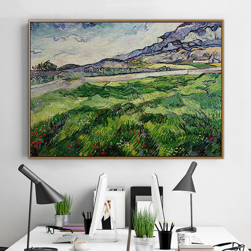 Brehn | Texturiertes Weites Graslandansicht Gemälde Impressionismus Leinwand Wandkunst Dekor, Verschiedene Größen