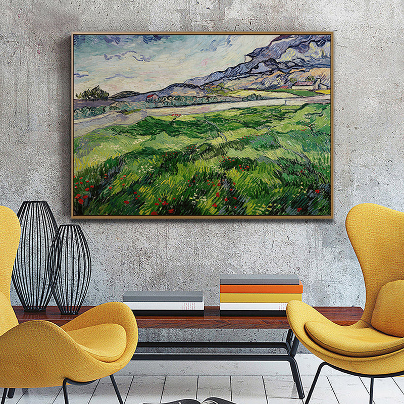 Brehn | Texturiertes Weites Graslandansicht Gemälde Impressionismus Leinwand Wandkunst Dekor, Verschiedene Größen