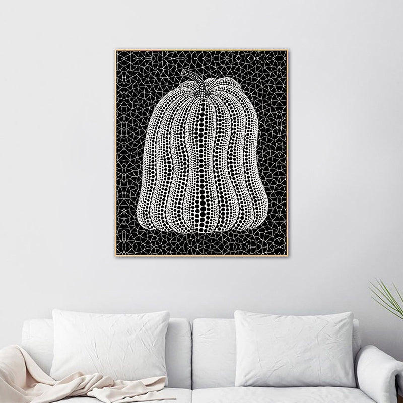 Brehn | Illustration Kürbis Kunst Druck Dunkle Farbe Leinwand Wanddekoration für Schlafzimmer, Texturiert