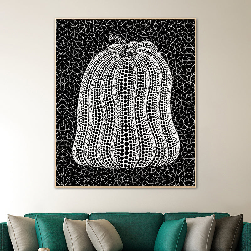 Brehn | Illustration Kürbis Kunst Druck Dunkle Farbe Leinwand Wanddekoration für Schlafzimmer, Texturiert