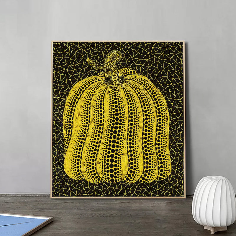 Brehn | Illustration Kürbis Kunst Druck Dunkle Farbe Leinwand Wanddekoration für Schlafzimmer, Texturiert