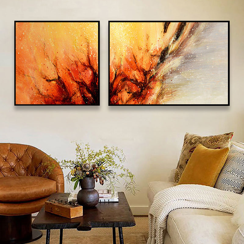 Brehn | Moderne Malerei Druck Abstrakt Leinwand Pastell Multi-Teil Wandkunst Dekor für Hotel