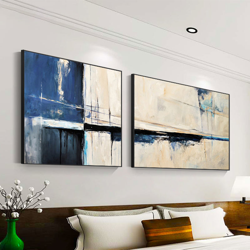 Brehn | Moderne Malerei Druck Abstrakt Leinwand Pastell Multi-Teil Wandkunst Dekor für Hotel