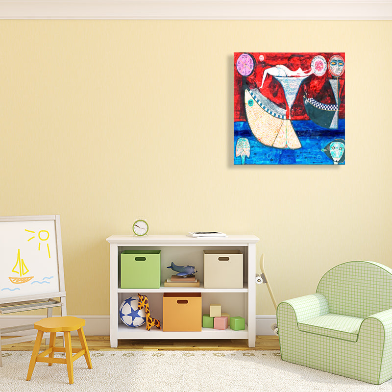 Brehn | Stillleben-Muster-Leinwanddruck Texturiert Mid-Century Modern Stil für Schlafzimmer Malerei