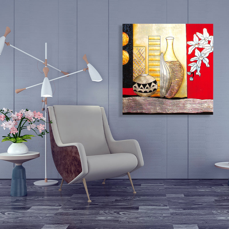 Brehn | Stillleben-Muster-Leinwanddruck Texturiert Mid-Century Modern Stil für Schlafzimmer Malerei