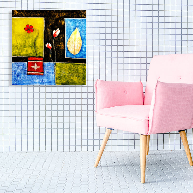 Brehn | Stillleben-Muster-Leinwanddruck Texturiert Mid-Century Modern Stil für Schlafzimmer Malerei