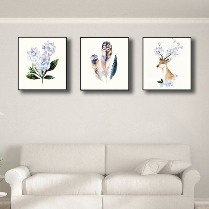Brehn | Flora und Fauna Wanddekoration für das Wohnzimmer in Lila, Mehrere Größen, Set aus drei