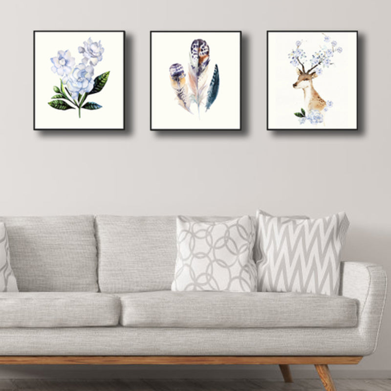 Brehn | Flora und Fauna Wanddekoration für das Wohnzimmer in Lila, Mehrere Größen, Set aus drei