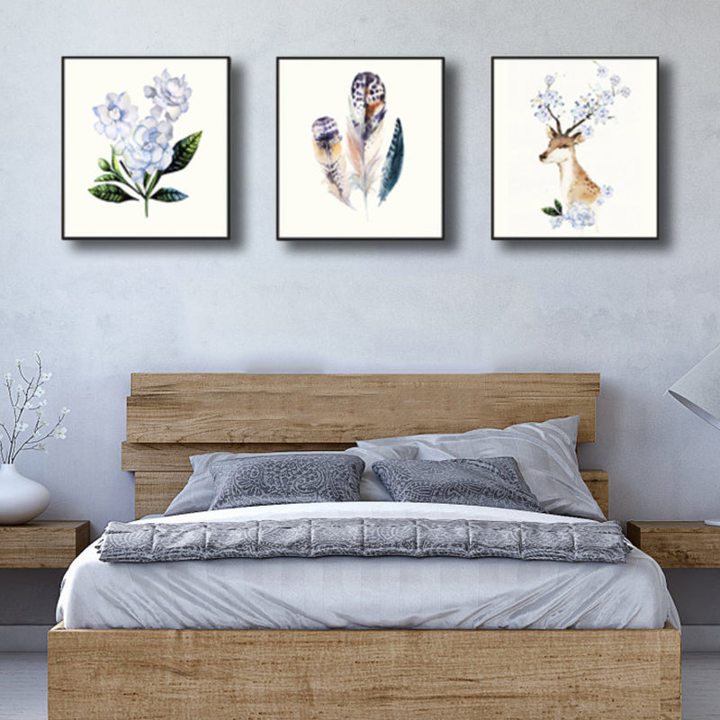 Brehn | Flora und Fauna Wanddekoration für das Wohnzimmer in Lila, Mehrere Größen, Set aus drei