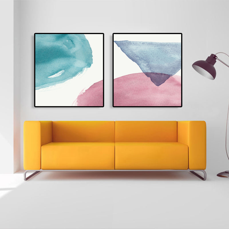 Brehn | Moderne abstrakte geometrische Wandkunst weiche Farbe Mehrteilige Leinwanddruck für das Wohnzimmer