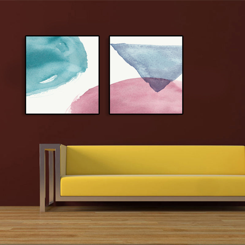 Brehn | Moderne abstrakte geometrische Wandkunst weiche Farbe Mehrteilige Leinwanddruck für das Wohnzimmer