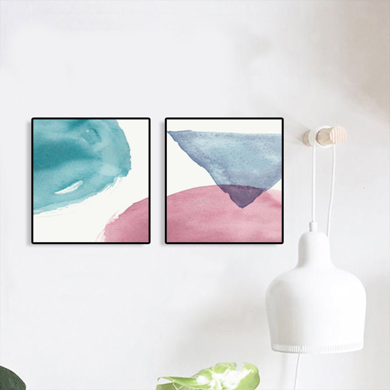 Brehn | Moderne abstrakte geometrische Wandkunst weiche Farbe Mehrteilige Leinwanddruck für das Wohnzimmer