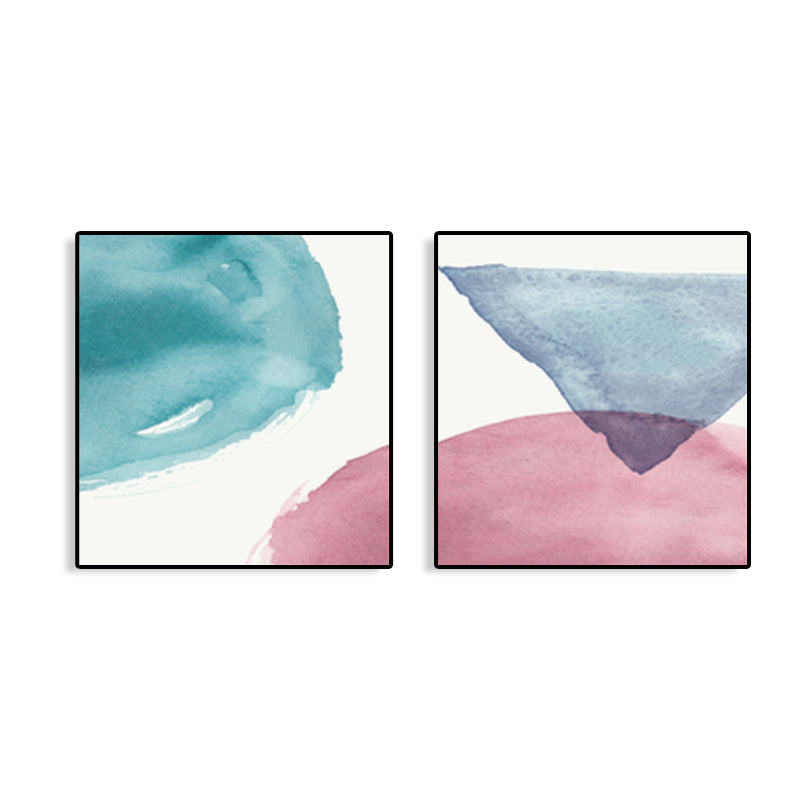 Brehn | Moderne abstrakte geometrische Wandkunst weiche Farbe Mehrteilige Leinwanddruck für das Wohnzimmer