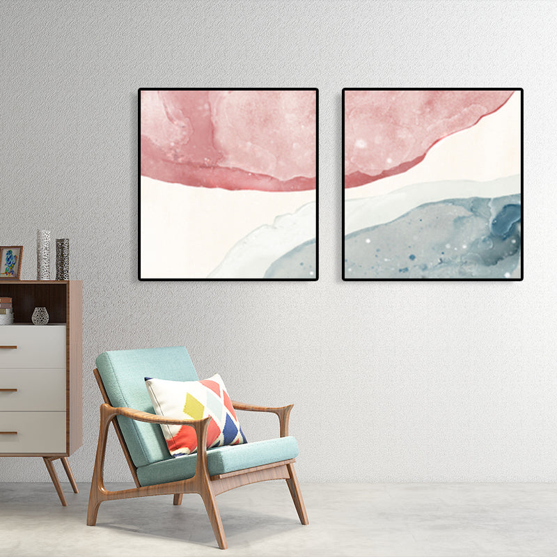 Brehn | Moderne abstrakte geometrische Wandkunst weiche Farbe Mehrteilige Leinwanddruck für das Wohnzimmer