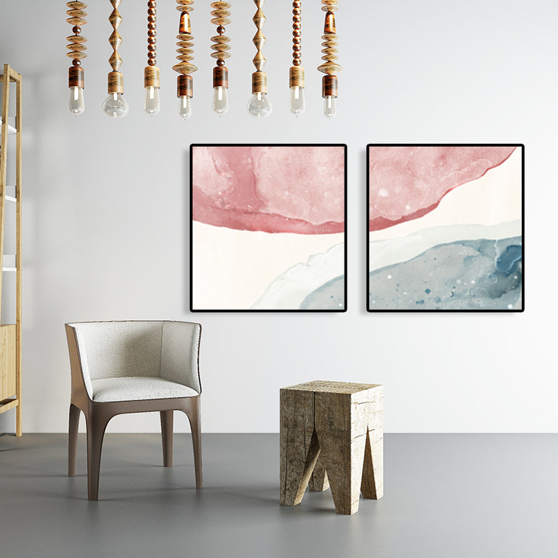 Brehn | Moderne abstrakte geometrische Wandkunst weiche Farbe Mehrteilige Leinwanddruck für das Wohnzimmer