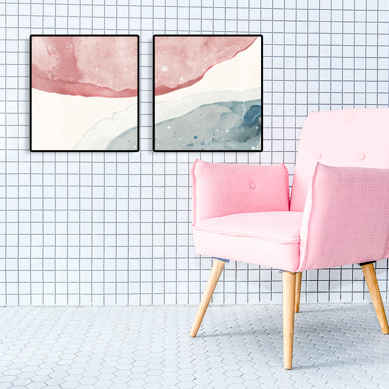 Brehn | Moderne abstrakte geometrische Wandkunst weiche Farbe Mehrteilige Leinwanddruck für das Wohnzimmer