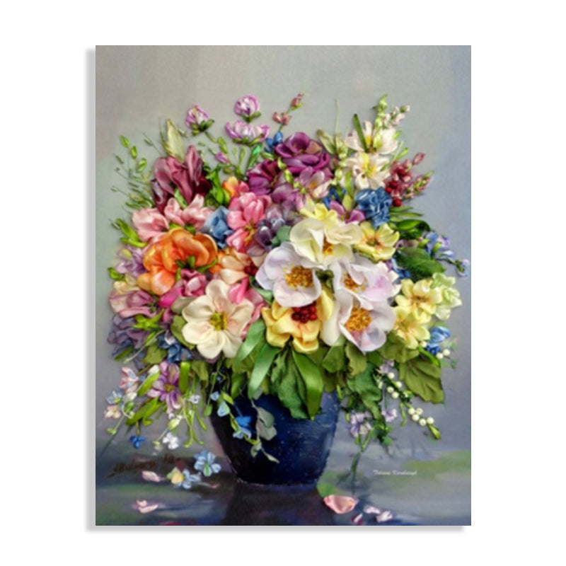 Brehn | Helle Farbige Blumenarrangement-Leinwand Impressionismus Texturierte Wanddekoration für das Wohnzimmer