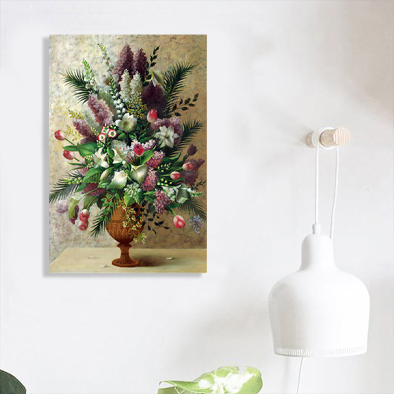 Brehn | Helle Farbige Blumenarrangement-Leinwand Impressionismus Texturierte Wanddekoration für das Wohnzimmer