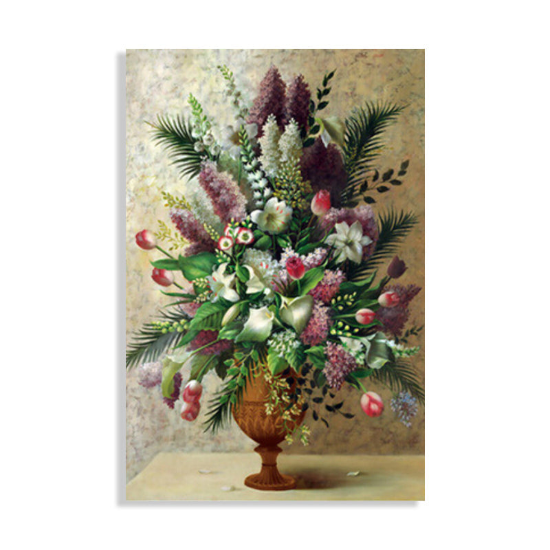 Brehn | Helle Farbige Blumenarrangement-Leinwand Impressionismus Texturierte Wanddekoration für das Wohnzimmer