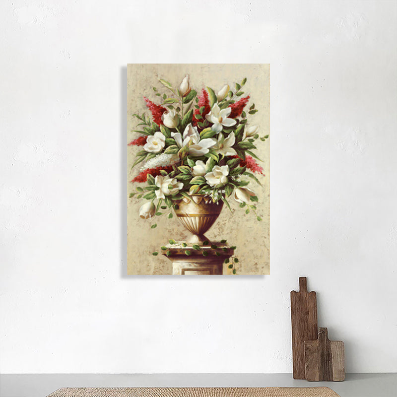 Brehn | Helle Farbige Blumenarrangement-Leinwand Impressionismus Texturierte Wanddekoration für das Wohnzimmer