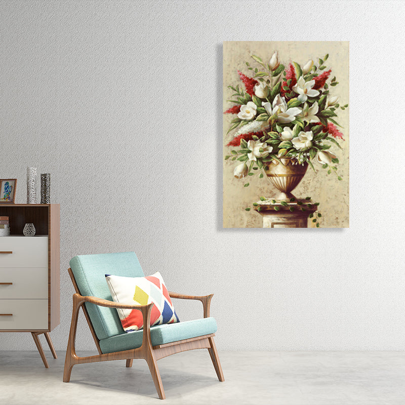 Brehn | Helle Farbige Blumenarrangement-Leinwand Impressionismus Texturierte Wanddekoration für das Wohnzimmer