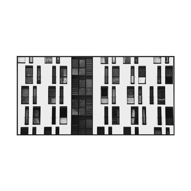 Brehn | Moderne Hochhäuser Sicht Leinwanddruck Helle Farben Strukturiert Wanddekoration für das Esszimmer