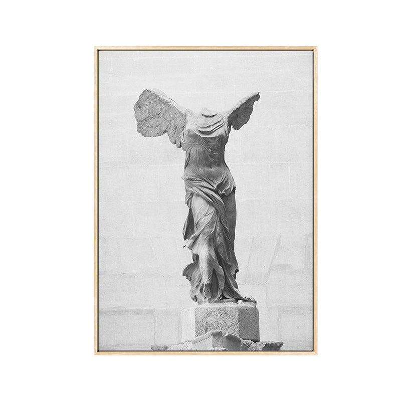 Brehn | Grau Nordisch Leinwanddruck Foto Flügelte Victoria von Samothrake Wandkunst Deko für Raum
