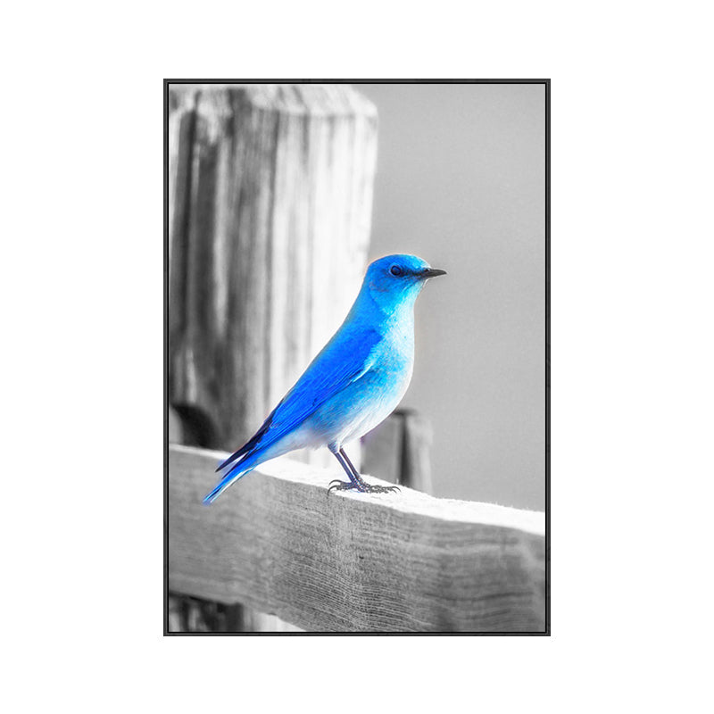 Brehn | Blaue moderne Leinwandwandkunst Wildvogel-Landschaft Gemälde für die Küche, mehrere Größen