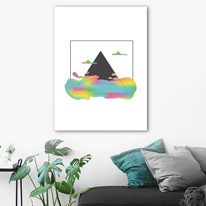 Brehn | Mountains View Leinwanddruck Skandinavisches Landschaftsbild in Schwarz für Gästezimmer