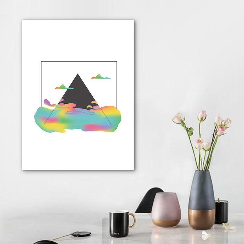 Brehn | Mountains View Leinwanddruck Skandinavisches Landschaftsbild in Schwarz für Gästezimmer
