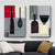 Brehn | Skandinavischer Weinaus Bottle-Leinwand Rotes und Graues Texturiertes Wandkunst-Druck für das Wohnzimmer