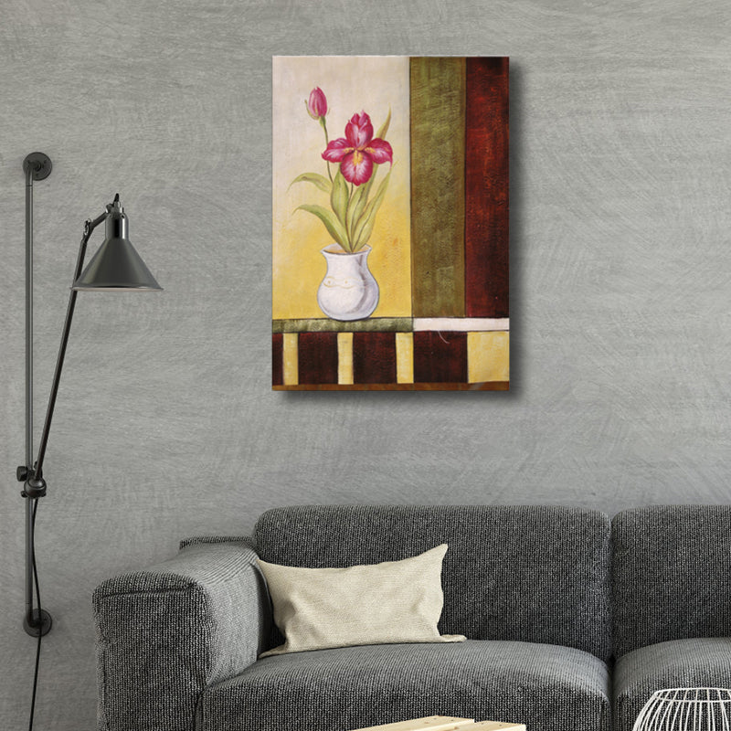 Brehn | Helle Farben Blumentapete Texturiert Jugendstil Mädchen Schlafzimmer Leinwandkunst