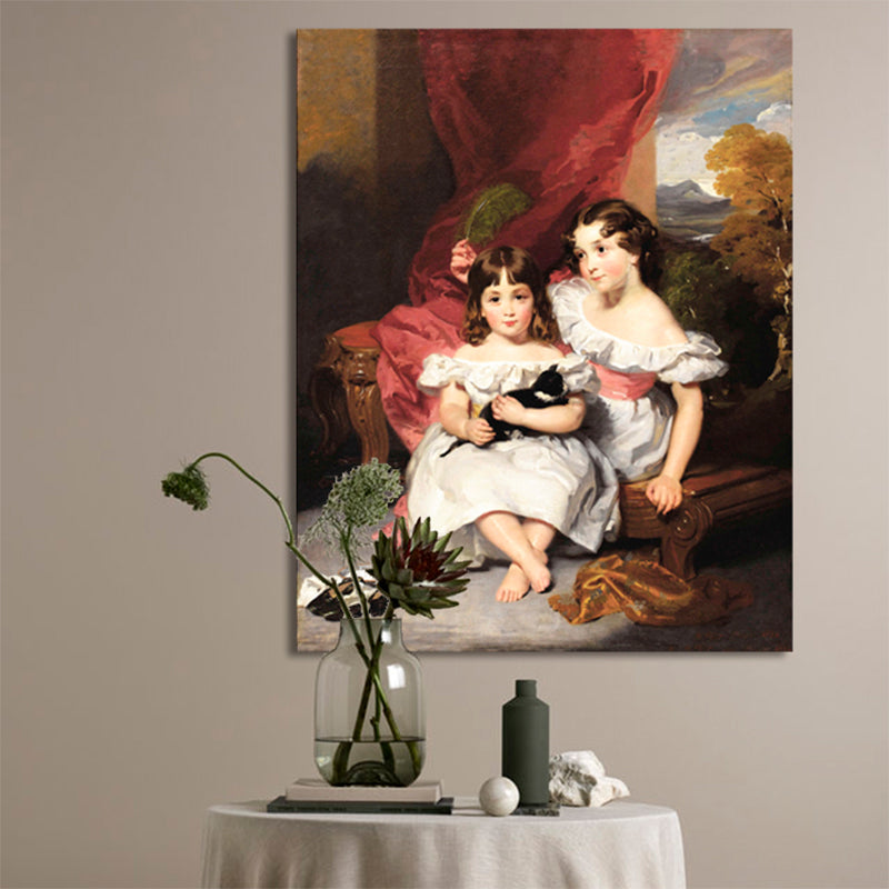 Brehn | Texturierte Wanddekoration für kleine Mädchen Leinwand Renaissance-Stil Gemälde für das Wohnzimmer