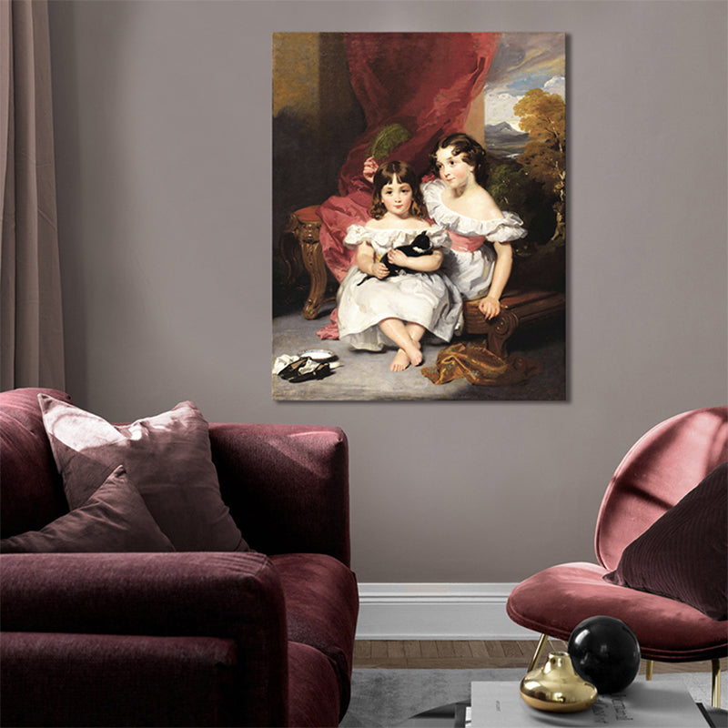Brehn | Texturierte Wanddekoration für kleine Mädchen Leinwand Renaissance-Stil Gemälde für das Wohnzimmer