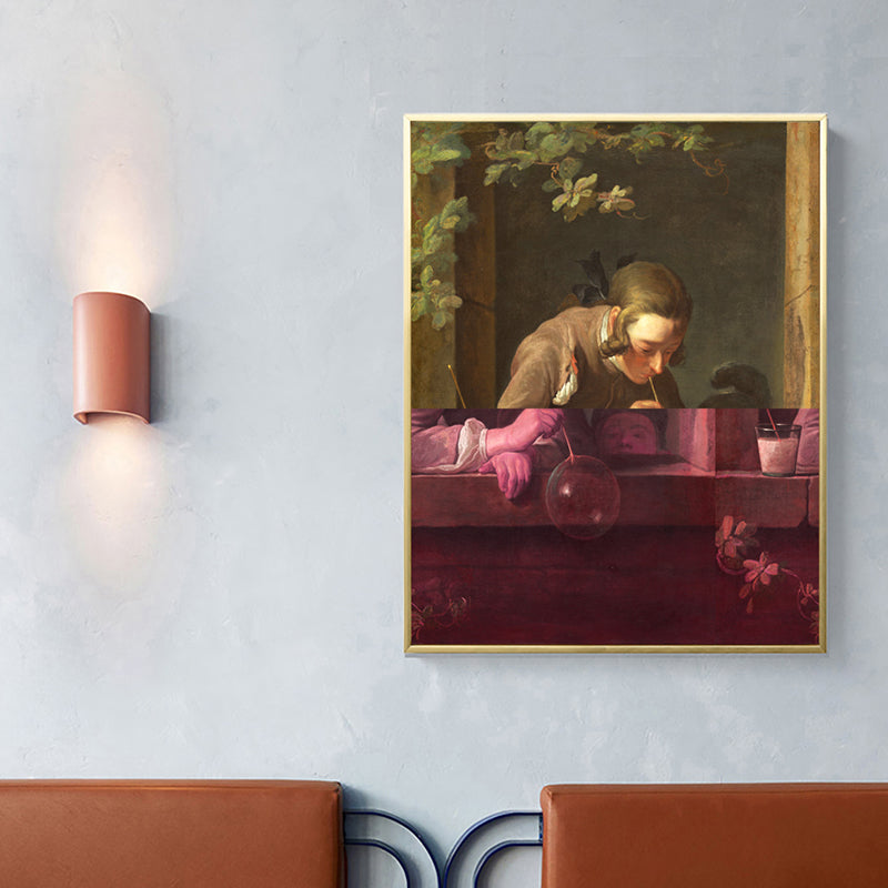 Brehn | Texturiertes lila Kunstdruck Retro Spoof Malerei Chardin Seifenblasen Wanddekoration für das Schlafzimmer
