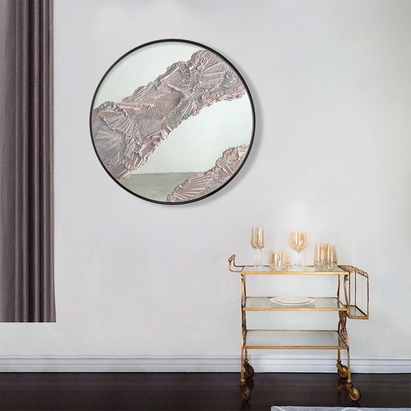 Brehn | Pastellfarbener abstrakter Leinwandtexturiert skandinavischer Stil Mädchen Schlafzimmer Wandkunst Druck