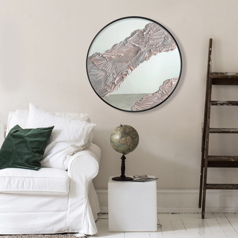 Brehn | Pastellfarbener abstrakter Leinwandtexturiert skandinavischer Stil Mädchen Schlafzimmer Wandkunst Druck