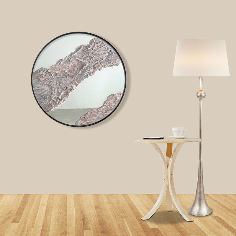 Brehn | Pastellfarbener abstrakter Leinwandtexturiert skandinavischer Stil Mädchen Schlafzimmer Wandkunst Druck