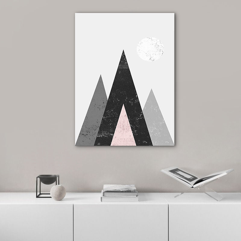 Brehn | Rolling Mountains Wanddeko Pastellfarben Skandinavischer Stil Leinwand für Esszimmer