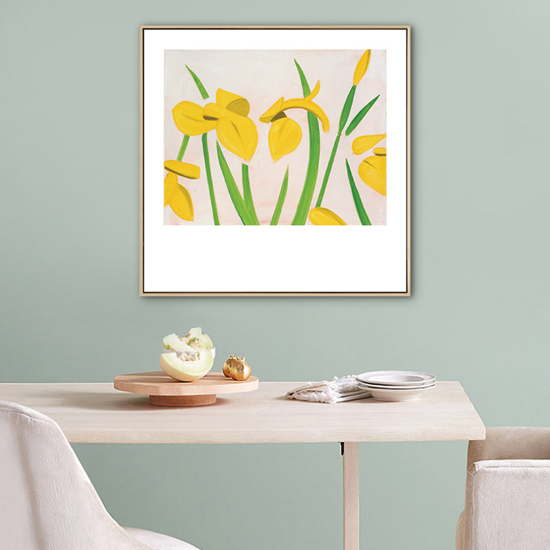 Brehn | Nordic Zeichnung Tulpen Blumen Kunstdruck Leinwand Texturiert Pastell Wanddeko für Raum